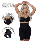 Cinta Faixa 4 Fechos e Sutiã Modelador + Miracle Gummy